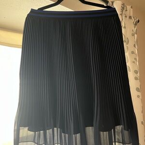 a new day Navy Pleated Midi Skirt